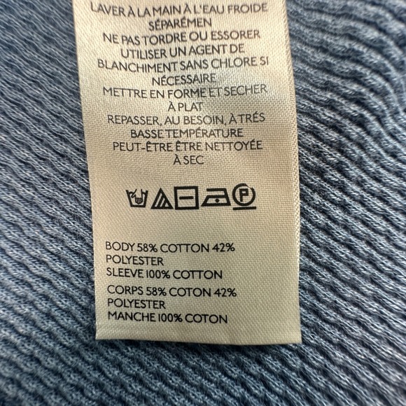 WE THE‎ FREE Blue Cotton Blend Henley Thermal Knit Cable Sleeve Top Size S - Picture 5 of 7